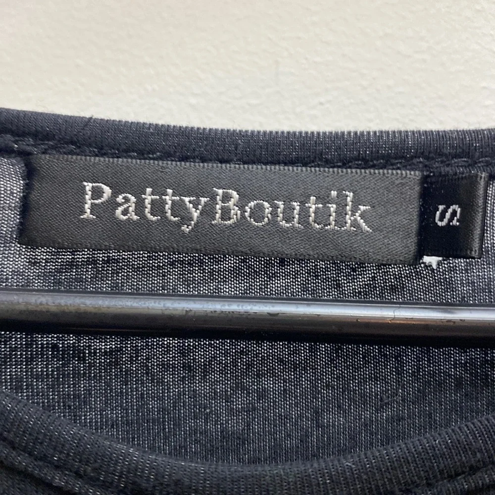 Patty Boutik long sleeve peekaboo black shirt size small